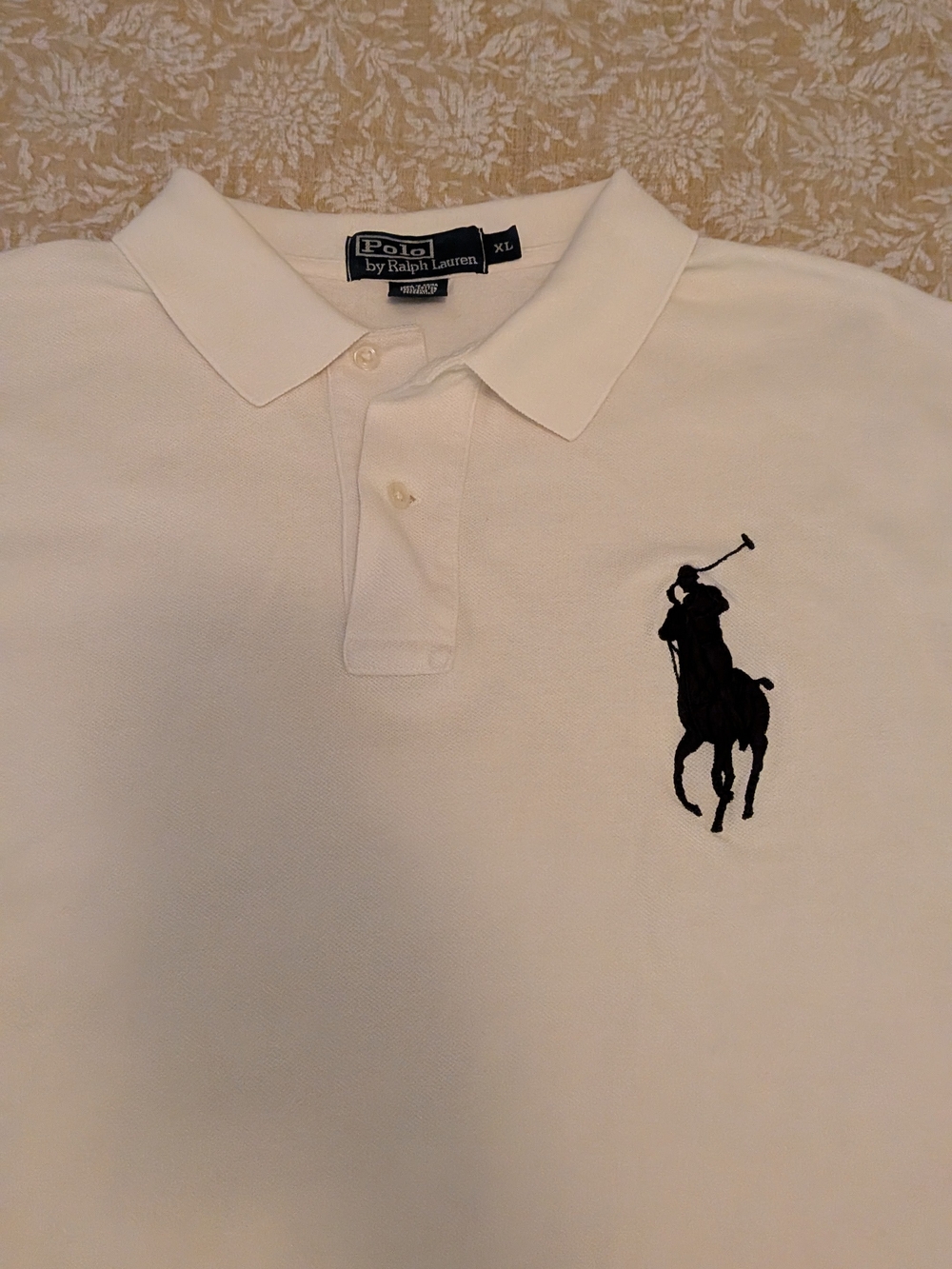 Polo by Ralph Lauren White Polo Shirt with Black Pony Logo XL